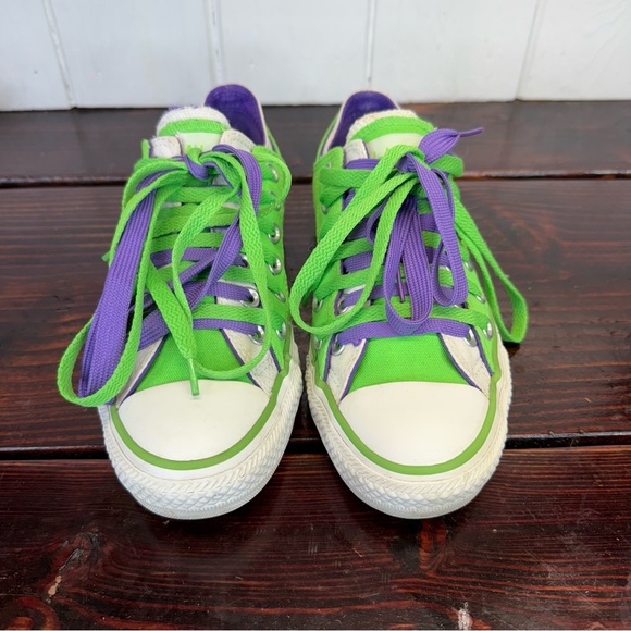 Converse Chuck Taylor All Star Low – Limited Edition Green & Purple - Women’s 7 - Picture 3 of 9